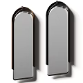 Modern Arched Wall Mirrors With Brown And Black Frames For Home Decor