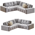 Nordic Simple Double Sofa Sofa Simple Double Sofa Pillow Simple Cushion Cushion 3d model