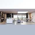 Modern Spacious Public Office Area With Panoramic City View And Comfortable Functional Workspace Design