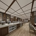Modern Open Kitchen Interior Design With Island Counter And Wooden Cabinets