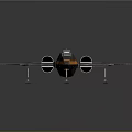 Detailed Orange And Black Starfighter Spaceship Model With Aerodynamic Wings For Space Exploration