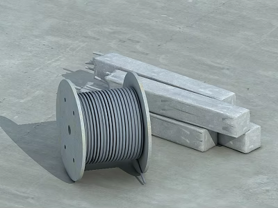 Gray Side-Hinged Door Accessories Including Seal Strip And Long Strips 3d model