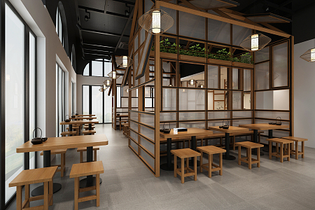 New Chinese noodle shop 3d model