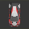 Toyota Red White Gray Racing Car With VARIS Logo Rear Spoiler And Body Decals