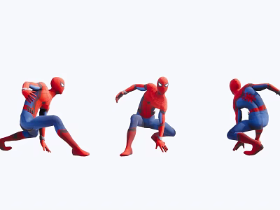 Spider Man Game and Movie Character With Various Dynamic Action Poses 3d model