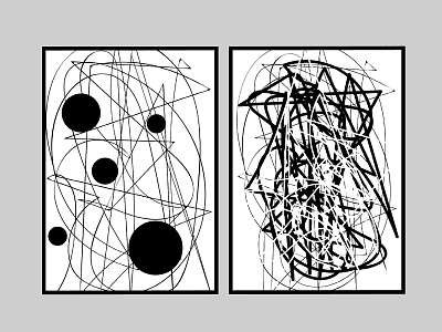 Abstract Black White Wall Art With Geometric Circles And Stars Design 3d model