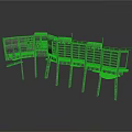 Gray Industrial Platform Structure Design With Railings And Support Pillars
