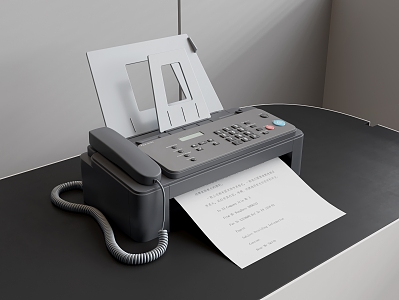 Fax machine, telephone, fax machine, printer 3d model