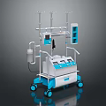 Mobile Medical Device Cart With Hanging Hooks Control Panel And Display Screen