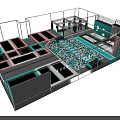 Indoor Play Equipment Trampoline Park With Multiple Areas Safety Enclosures And Colorful Design