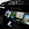 Advanced Commercial Cockpit Equipment with Control Panel Dashboard and Display Screens 3d model