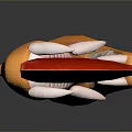 Traditional Weapon Knife With Red Blade And Wooden Handle Design