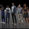 Diverse Group of People With Different Professions and Attires Standing Together