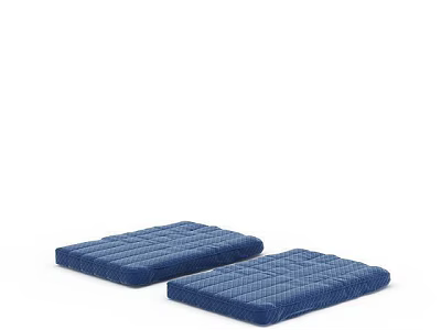 Two Person Blue Textured Cushions With Soft Fabric For Comfortable Seating 3d model