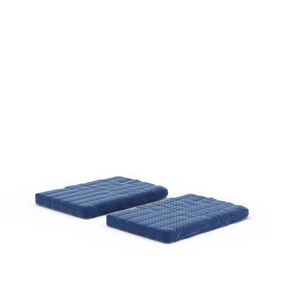 Two Person Blue Textured Cushions With Soft Fabric For Comfortable Seating 3d model
