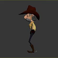 Cartoon Cowboy Character With Red Cowboy Hat Yellow Shirt Blue Pants Brown Boots And Mustache