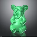 Cute Neon Green Elephant Toy In Sitting Pose With Open Mouth And Large Ears