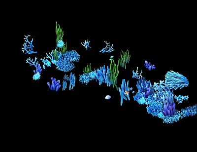 modern submarine plants 3d model