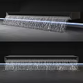 Modern Waterfall Feature With Flowing Water And Sleek Panel Design