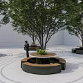 Modern Tree Pool Landscape Modeling Tree Pool Seat 3d model