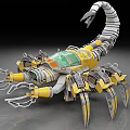 Scorpion Shaped Industrial Equipment With Mechanical Structure And Yellow White Metal Parts