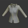 Light Blue Women's Blazer With Lapel Collar Button Front Long Sleeves Slim Fit Design