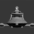 Futuristic Silver Spaceship Model With Streamlined Design Top Structure And Propulsion Unit 3d model