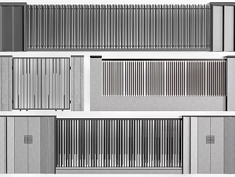 Community fence, courtyard wall, landscape fence, wrought iron grille fence 3d model