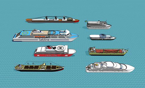 modern ship cruise freighter 3d model