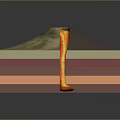 Volcano Cross Section Structure With Layers And Magma Eruption Channel