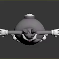 3D Model Rabbit Doll With Gray Body White Belly Big Ears Smiling Open Arms