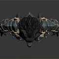 Muscular Wolf Warrior Figure With Black Gold Blue Armor And Sharp Claws