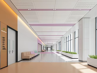 modern aisle maternal and child hospital aisle medical street 3d model