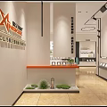 Manufacturing Product Exhibition Hall With Display Shelves TV Screen And Showroom Layout