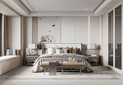 New Chinese bedroom 3d model