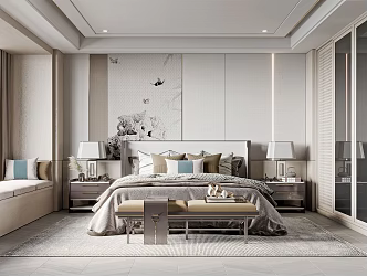New Chinese bedroom 3d model