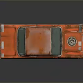 Orange Vintage Rusty Old Car with Classic Design and Weathered Exterior