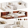 Modern Kids Bed With Soft Cushions Pillows And Multiple Color Options