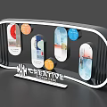 Modern Creative Cultural Wall With Colorful Graphic Designs And Display Panels