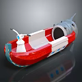 Shark Shaped Red White Blue Small Recreational Water Vehicle for Kids