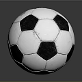 Black And White Panel Soccer Ball Sports Equipment With Sun Logo On Surface