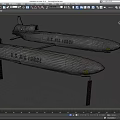 U.S. Air Force Military Missiles 3D Model With Red Suspension Straps