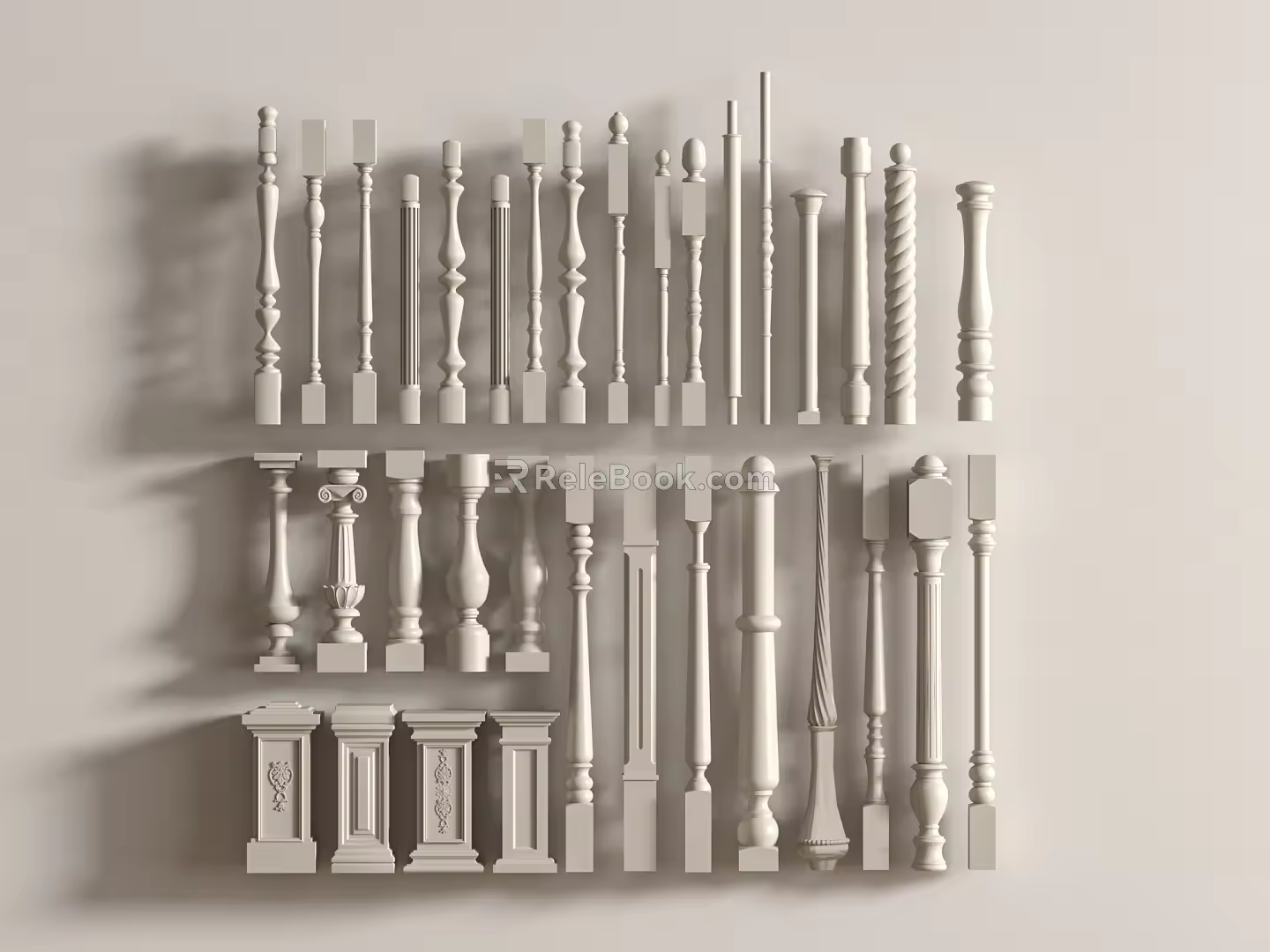 Modern Simple European Pillar Simple European Pillar Railing Aquarius Railing 3d model