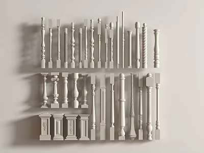 Modern Simple European Pillar Simple European Pillar Railing Aquarius Railing 3d model