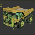 Yellow Mining Dump Truck With Large Tires Open Bed And Metal Ladder