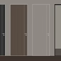 Modern Interior Design With Various Colored Doors And Wooden Floor