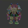 Mechanical Robot Character With Blue Gray Armor Red Accents And Number 06 Design