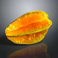 Sliced Star Fruit With Vibrant Yellow Flesh And Shiny Skin On Dark Background