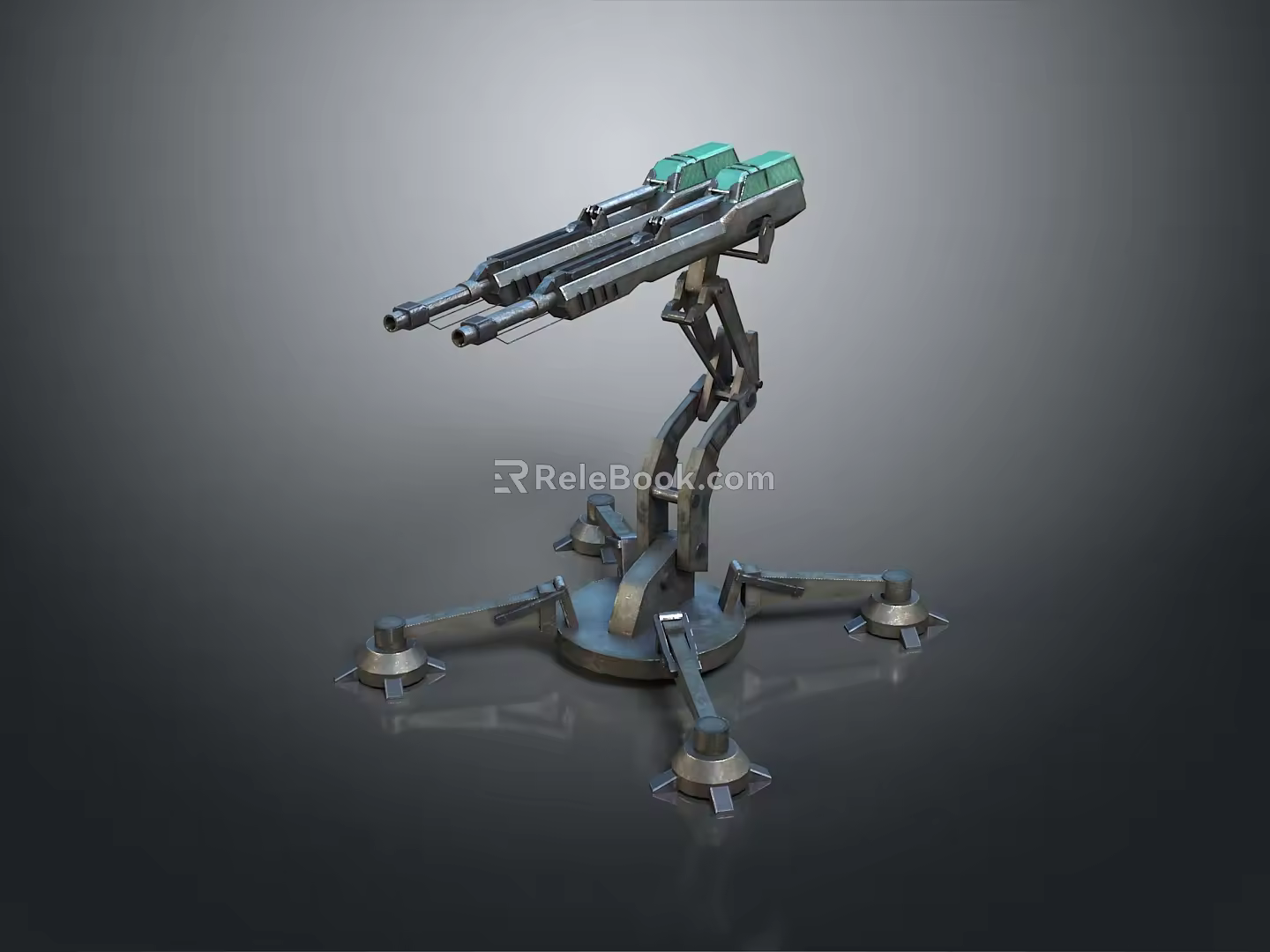 laser tower turret turntable sci-fi tower defense game tower defense sci-fi turret game turret game turret 3d model