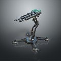 laser tower turret turntable sci-fi tower defense game tower defense sci-fi turret game turret game turret 3d model